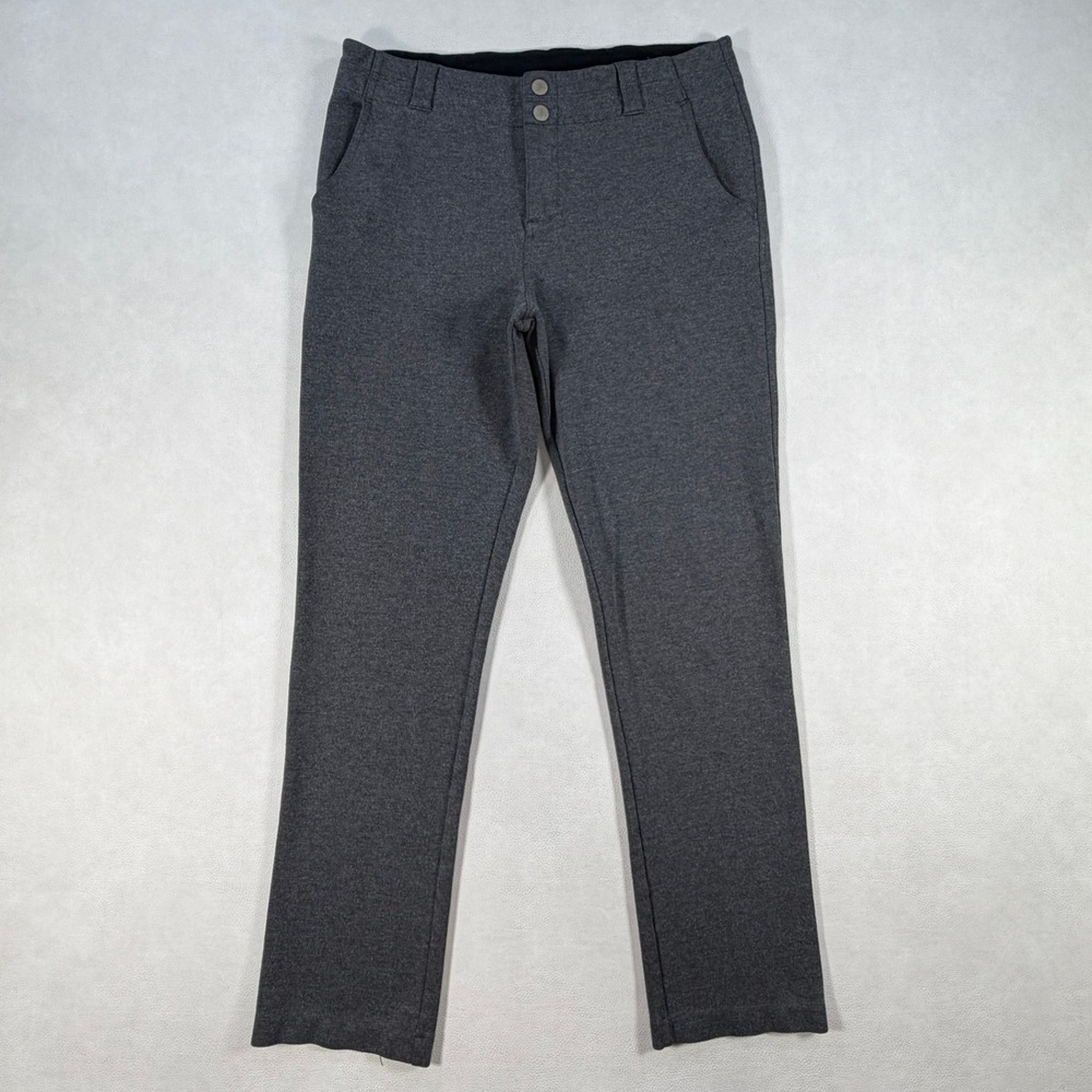 Title Nine Passport Ponte Pants Womens 10 Gray Straight Leg Golf Trousers